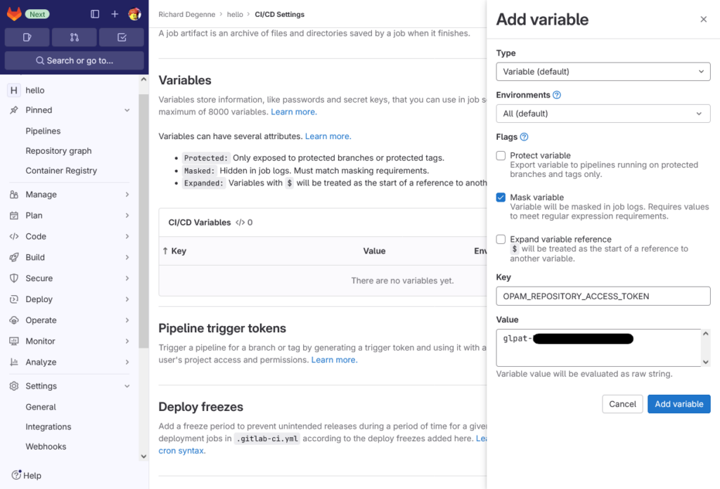 Setting up a private OPAM repository on GitLab step-by-step – Richard ...
